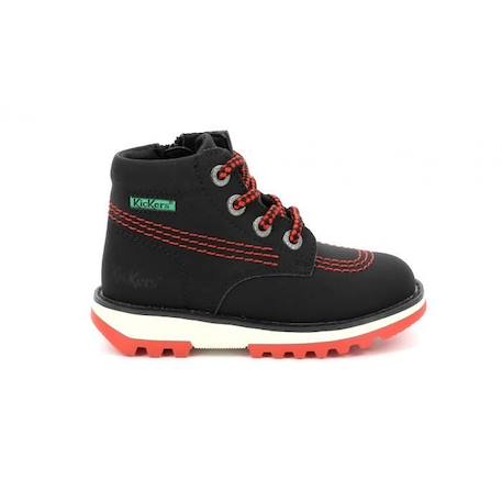 KICKERS Bottillons Kickrally20 Rouge/noir NOIR 2 - vertbaudet enfant 