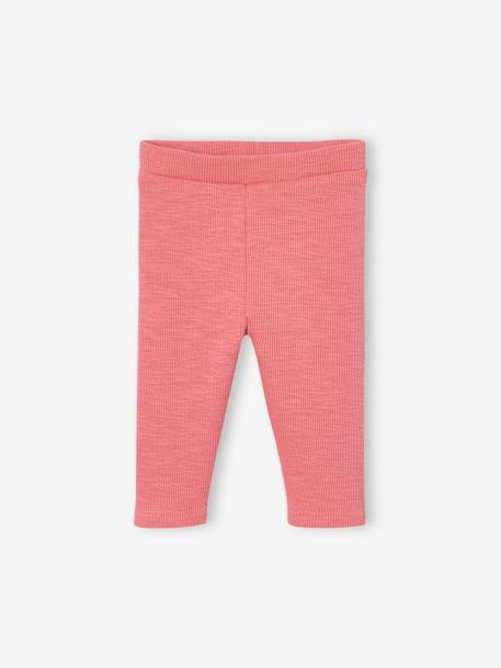 Legging basics bébé en côtes beige chiné+bois de rose+rose+vert 5 - vertbaudet enfant 