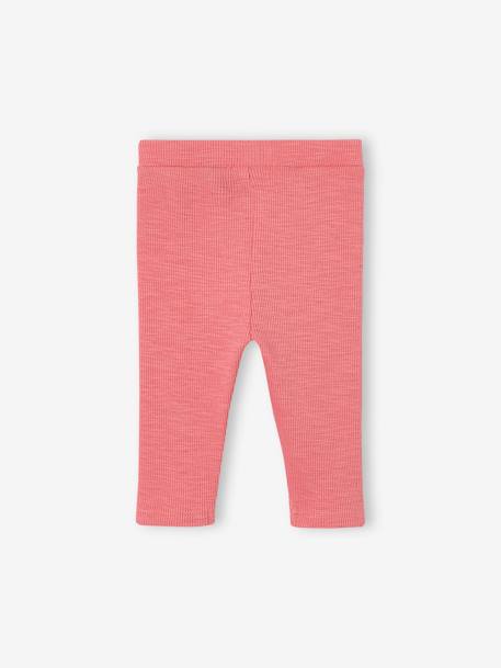 Legging basics bébé en côtes beige chiné+bois de rose+rose+vert 6 - vertbaudet enfant 