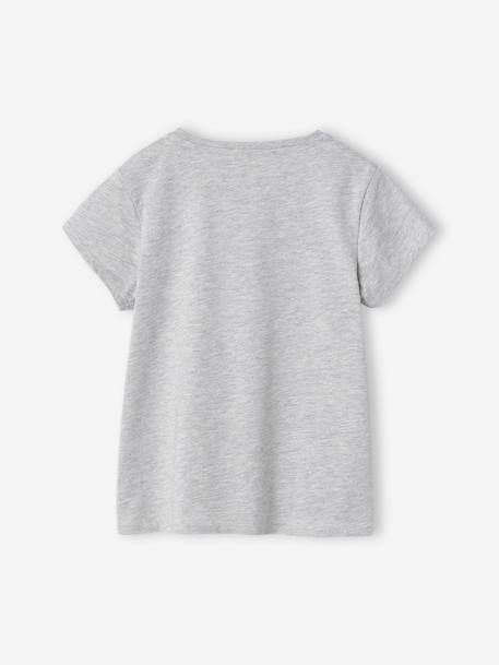 T-shirt de sport Basics fille rayures irisées placées écru+gris chiné+lilas+rose poudré 10 - vertbaudet enfant 