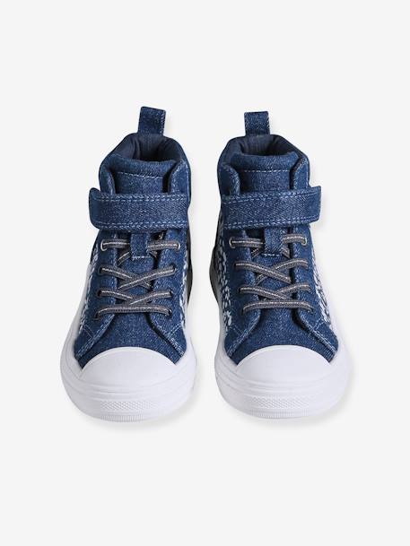 Baskets montantes fille lacées et scratchées bleu jean 4 - vertbaudet enfant 