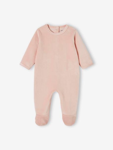 Lot de 3 dors-bien en velours bébé BASICS Lot camel+Lot cappuccino+Lot rose poudré 18 - vertbaudet enfant 