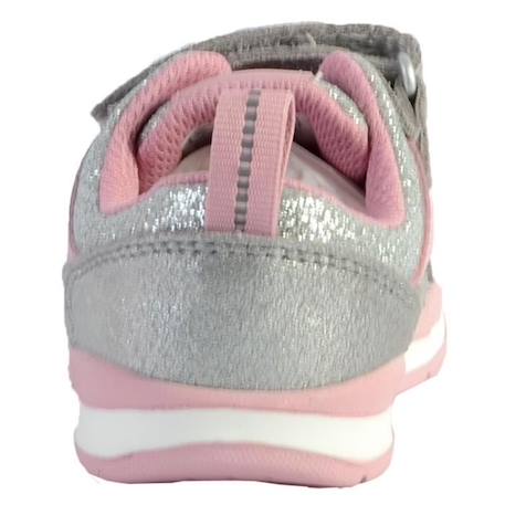 Basket fille - CLARKS - Ferris Run T - Argent metallique - Scratch - Confort exceptionnel GRIS 3 - vertbaudet enfant 