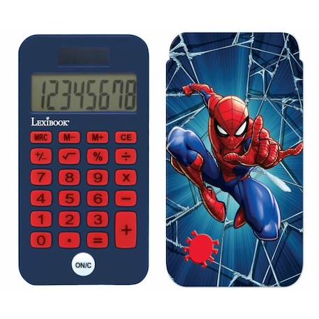 Calculatrice de poche 8 chiffres avec couvercle de protection SpiderMan BLEU 1 - vertbaudet enfant 