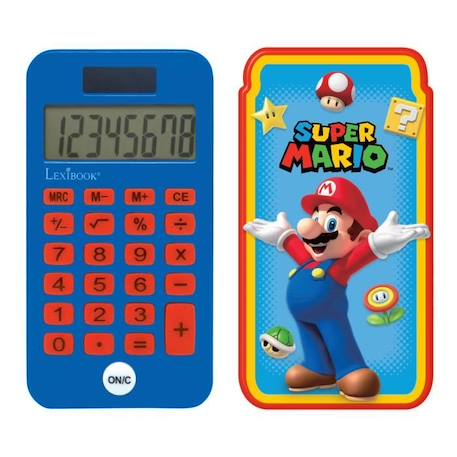 Calculatrice de poche 8 chiffres avec couvercle de protection Super Mario BLEU 2 - vertbaudet enfant 