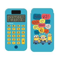 -Calculatrice de poche 8 chiffres avec couvercle de protection Minions