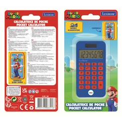 Jouet-Matériel scolaire-Bureautique-Calculatrice de poche 8 chiffres avec couvercle de protection Super Mario