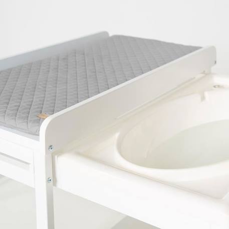 ROBA Table à Langer avec Baignoire Coulissante Blanche Baby Pool et Matelas à Langer Imperméable Gris BLANC 4 - vertbaudet enfant 