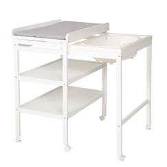 ROBA Table à Langer avec Baignoire Coulissante Blanche Baby Pool et Matelas à Langer Imperméable Gris  - vertbaudet enfant