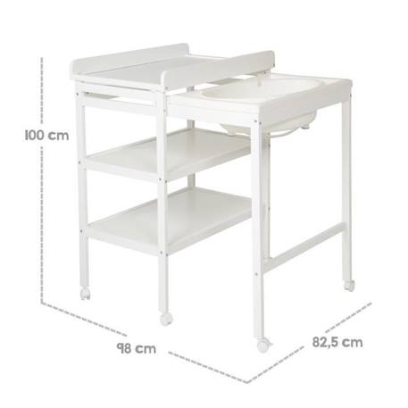 ROBA Table à Langer avec Baignoire Coulissante Blanche Baby Pool et Matelas à Langer Imperméable Gris BLANC 3 - vertbaudet enfant 