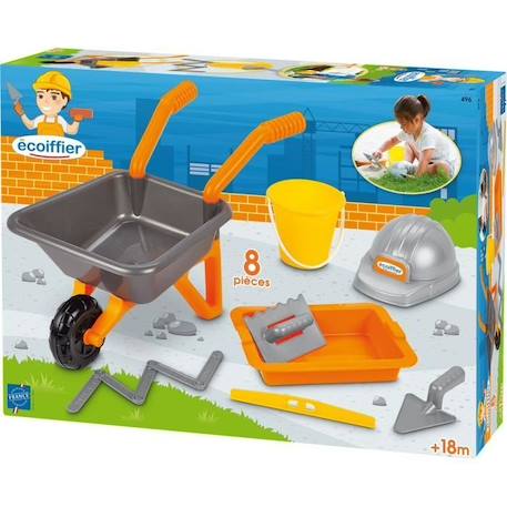 Jouet de construction - Ecoiffier - Pack maçonnerie brouette 50 cm - 8 pièces - Dès 18 mois ORANGE 2 - vertbaudet enfant 