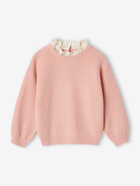 Pull col fantaisie forme loose fille  - vertbaudet enfant