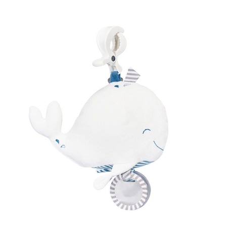 Jouet d'activités - SAUTHON - Blue Baleine - Velours et popeline - Mixte BLANC 2 - vertbaudet enfant 