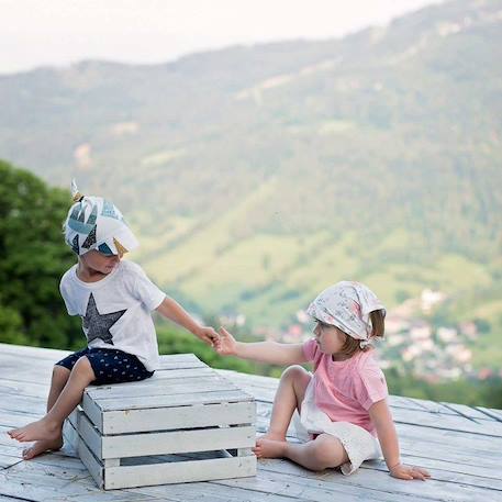 Casquette bandana bébé en bambou, ELODIE BLEU 3 - vertbaudet enfant 