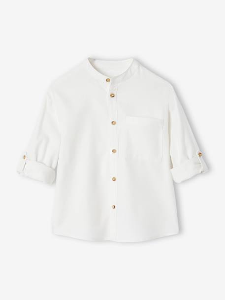 Chemise flanelle col Mao garçon écru 2 - vertbaudet enfant 