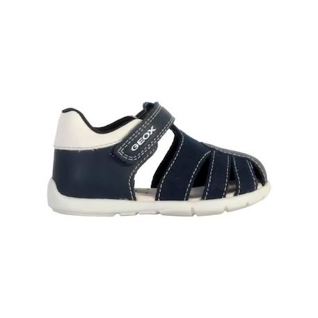 Sandale Cuir Geox Elthan - Navy-Blanc BLEU 2 - vertbaudet enfant 