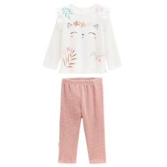 Bébé-Pyjama, surpyjama-Pyjama bébé 2 pièces en velours Rosa