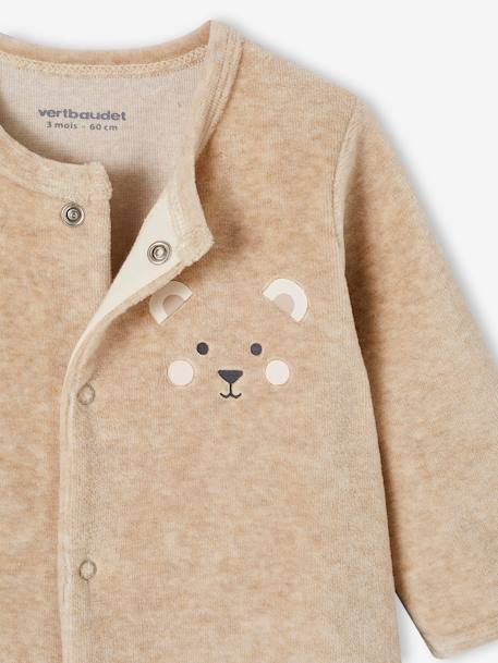 Dors-bien animal bébé en velours beige chiné+gris chiné 3 - vertbaudet enfant 