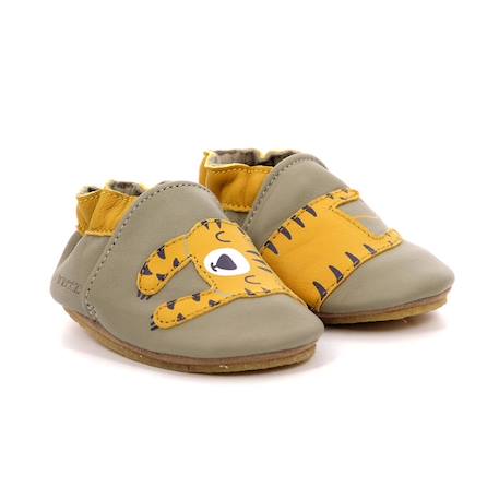 ROBEEZ Chaussons Tiger Nap Crp kaki BLANC 2 - vertbaudet enfant 