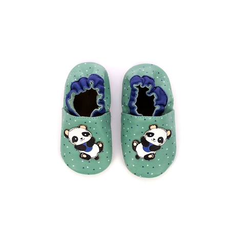 ROBEEZ Chaussons Playing Panda vert VERT 2 - vertbaudet enfant 