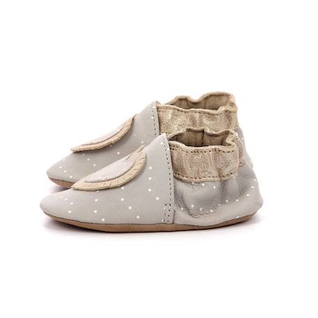 ROBEEZ Chaussons Baby Tiny Heart gris GRIS+VERT 4 - vertbaudet enfant 