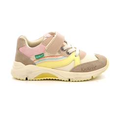 KICKERS Baskets basses Runrun beige  - vertbaudet enfant