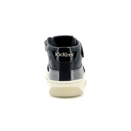 Baskets hautes - KICKERS - Kickalien - Fermeture étudiée - Confort optimal - Argent BLANC+NOIR 7 - vertbaudet enfant 