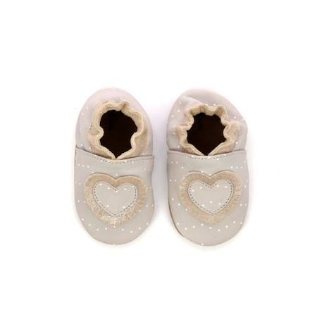 ROBEEZ Chaussons Baby Tiny Heart gris GRIS+VERT 2 - vertbaudet enfant 