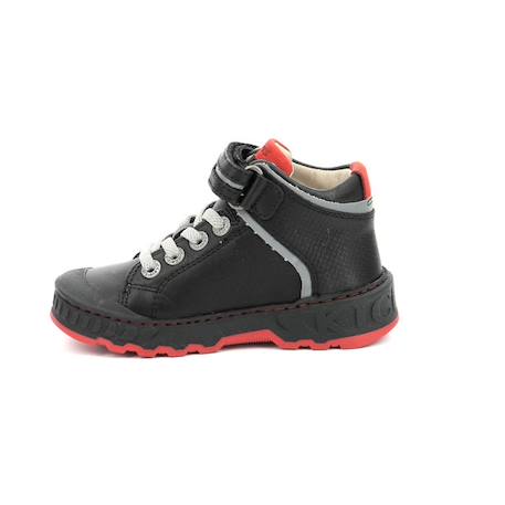 KICKERS Baskets hautes Kick Teen Rouge/noir NOIR 4 - vertbaudet enfant 