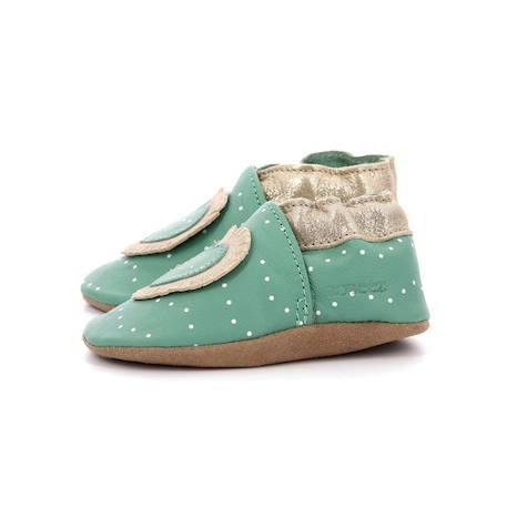 ROBEEZ Chaussons Baby Tiny Heart vert GRIS+VERT 8 - vertbaudet enfant 