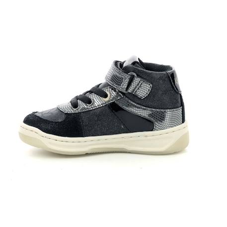 Baskets hautes - KICKERS - Kickalien - Fermeture étudiée - Confort optimal - Argent BLANC+NOIR 8 - vertbaudet enfant 