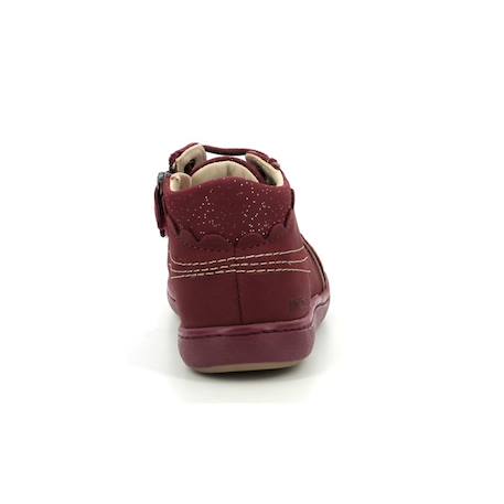 KICKERS Bottillons Kickpinns bordeaux GRIS+ROUGE 7 - vertbaudet enfant 