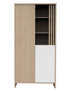 Chambre et rangement-Chambre-Armoire, portant-Armoire 2 portes et 1 niche avec claustra en bois décor chêne Suave