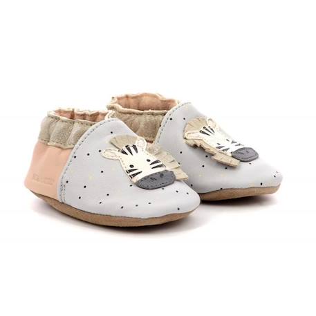 ROBEEZ Chaussons Cute Zebra gris GRIS 2 - vertbaudet enfant 