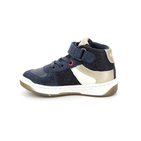 KICKERS Baskets hautes Kickalien beige BEIGE+BLEU 8 - vertbaudet enfant 