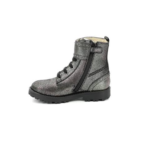 Bottillons Kickers Groorock - Fille - Cuir Gris - Fermeture Lacets - Confort exceptionnel GRIS 4 - vertbaudet enfant 