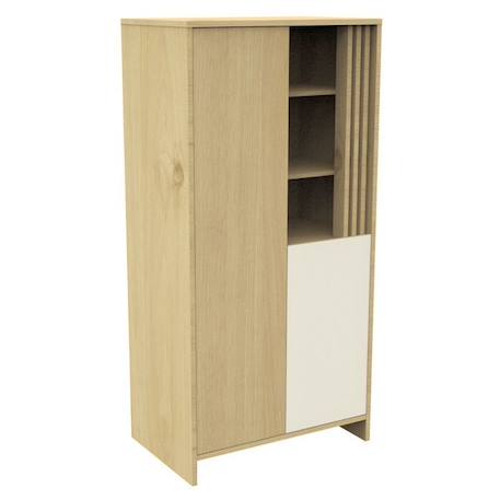 Armoire 2 portes et 1 niche avec claustra en bois décor chêne Suave MARRON 2 - vertbaudet enfant 