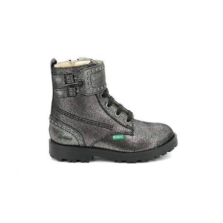 Bottillons Kickers Groorock - Fille - Cuir Gris - Fermeture Lacets - Confort exceptionnel GRIS 1 - vertbaudet enfant 