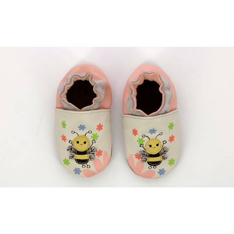 ROBEEZ Chaussons Bee Carefull blanc BLANC 2 - vertbaudet enfant 