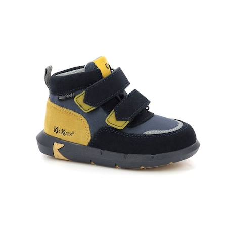 KICKERS Baskets hautes Junibo Jaune/marine BLEU 2 - vertbaudet enfant 