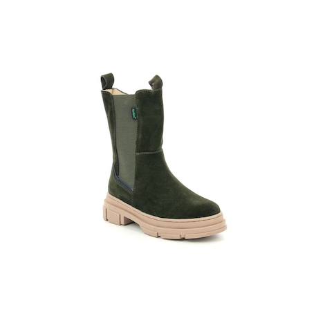 KICKERS Boots Kick Goz kaki BLANC+BLANC+NOIR 2 - vertbaudet enfant 