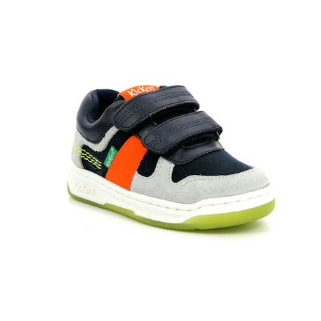 KICKERS Baskets basses Kalido marine BLEU+ORANGE 6 - vertbaudet enfant 