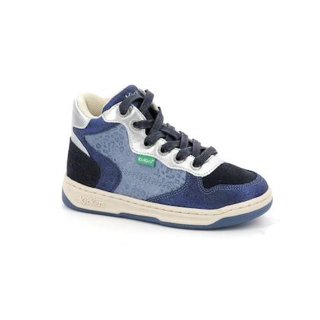 KICKERS Baskets hautes Kicklax marine BLEU+ROSE 2 - vertbaudet enfant 