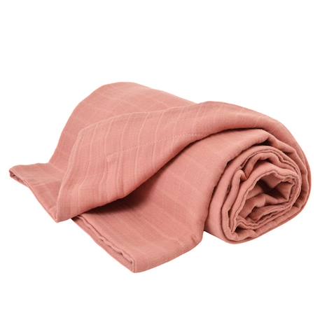 Couverture gaze de coton bio* unie bois de rose ROSE 2 - vertbaudet enfant 