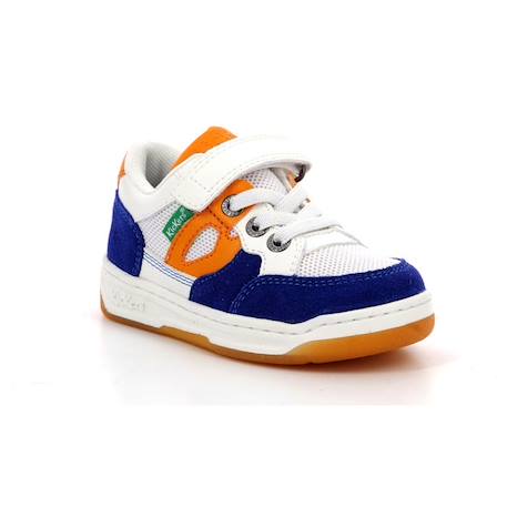 KICKERS Baskets basses Kikouak blanc BLANC+ORANGE 6 - vertbaudet enfant 