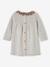 Robe en tricot bébé col en tissu fleuri gris chiné+ivoire+rouille 2 - vertbaudet enfant 