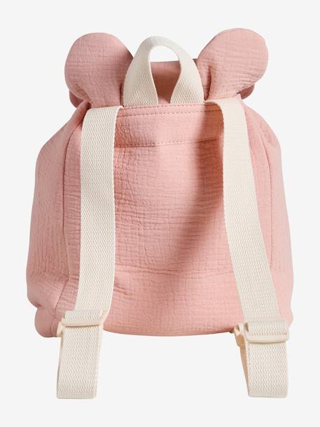 Sac à dos personnalisable en gaze de coton animation oreilles bleu nuit+rose poudré+vert sauge 9 - vertbaudet enfant 