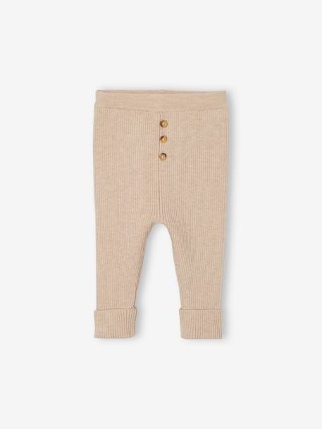 Legging évolutif en tricot bébé beige chiné+gris 1 - vertbaudet enfant 