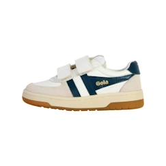 Chaussures-Basket Cuir Gola Hawk Strap - Blanc-Bleu