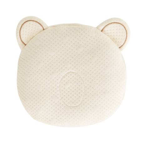 Coussin Cale Tête Bébé P'tit Panda Organic - Aide à Garder Tête Bien Ronde - Coton Bio GOTS - Déhoussable - 0-6 mois - 21x19cm BEIGE 1 - vertbaudet enfant 